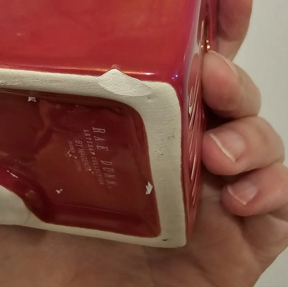 Rae Dunn Red Ceramic Santa Birdhouse Ornament